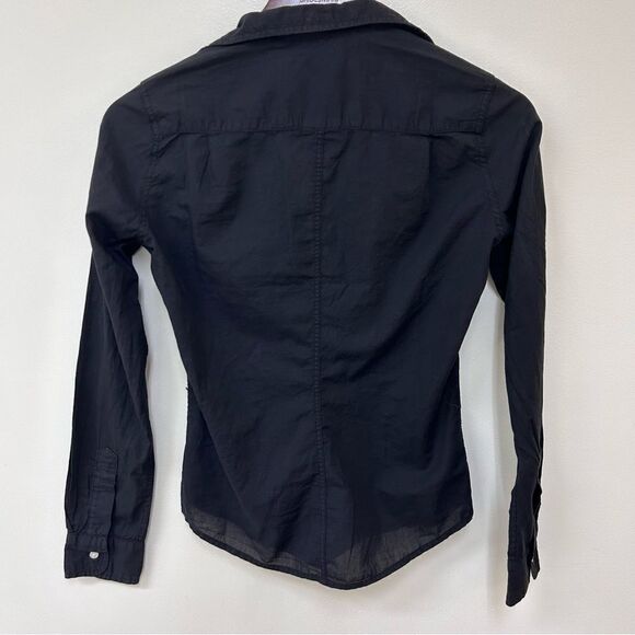 Frank & Eileen Barry Cotton Voile Button Up Black XXS - Picture 6 of 7